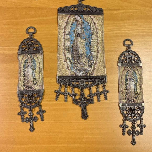 Virgin of Guadalupe Set of Tapestry Pure cotton Icon banner - Picture 1 of 5